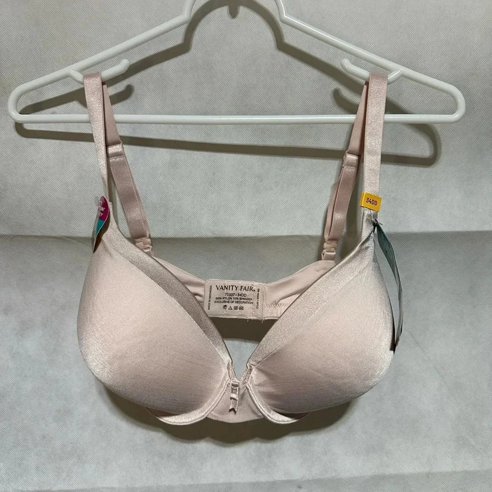 Vanity Fair Women Illumination 34DD Pink Convertible Strap Bra Full Cover 75337